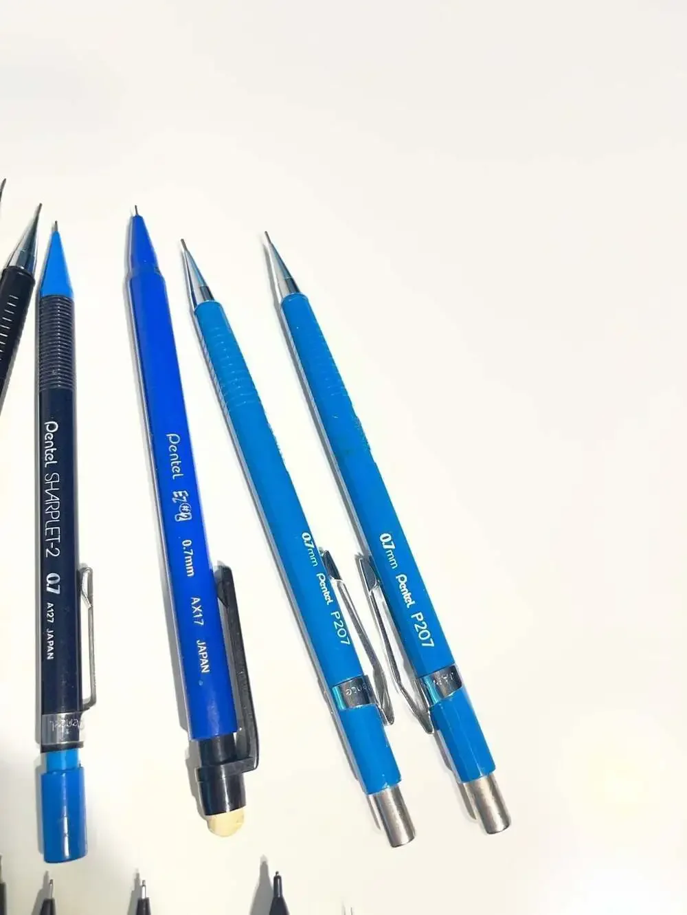 Vintage Pentel Japan Mechanical Pencil Lot P205 P207 Sharplet, Sanford LOGO, 0.5